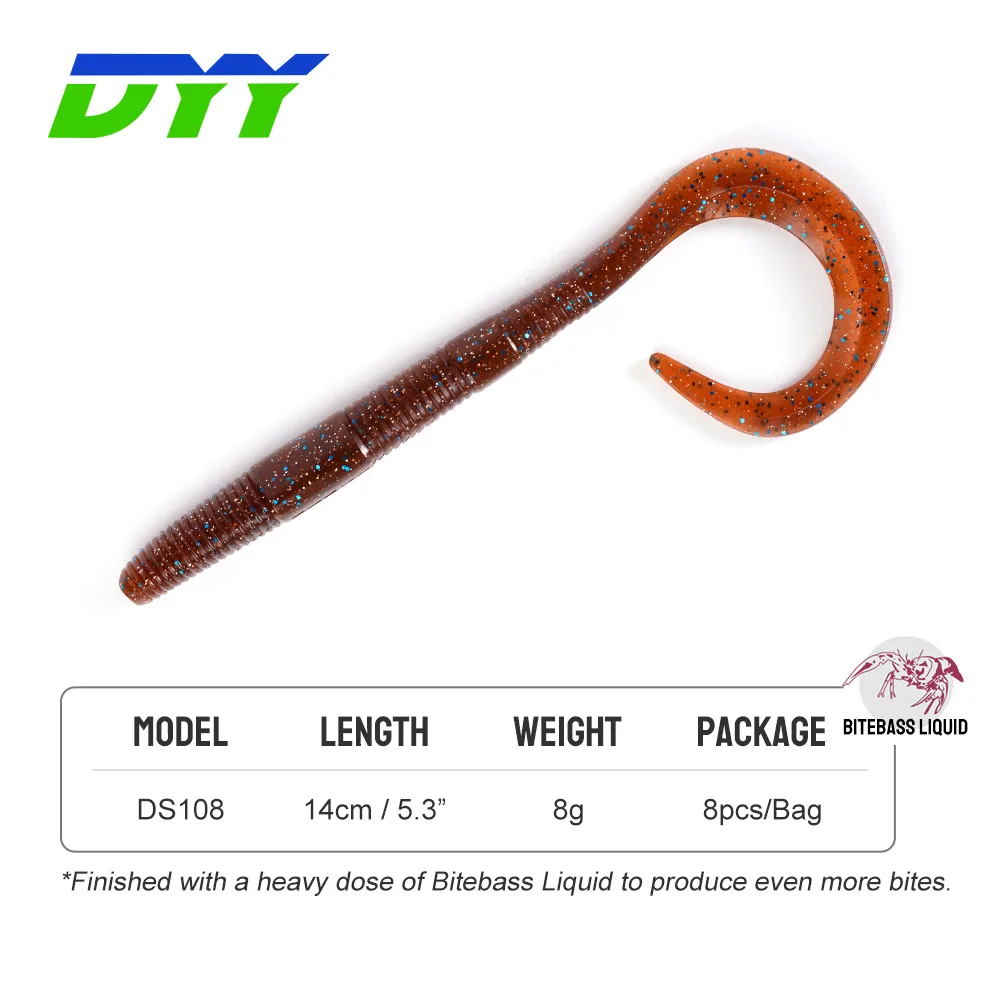 Wholesale OEM 140mm 8g Plastic Curly Swimbait Bait Soft Stirrer Tail Swim Worm Fishing Lures