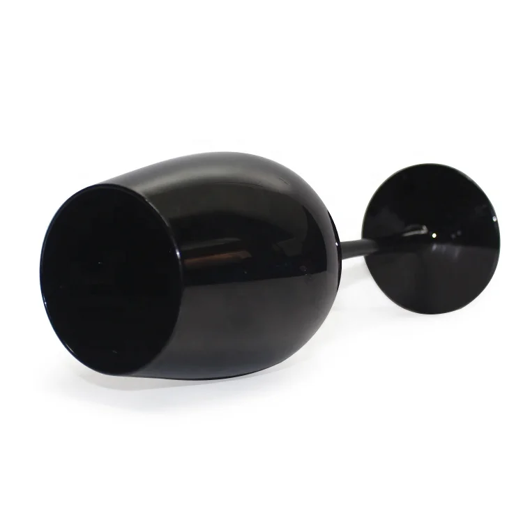 LANGXU 400ml glassware supplier eco-friendly new food grade colored lead free stemed solid black coloured custom wine glasses