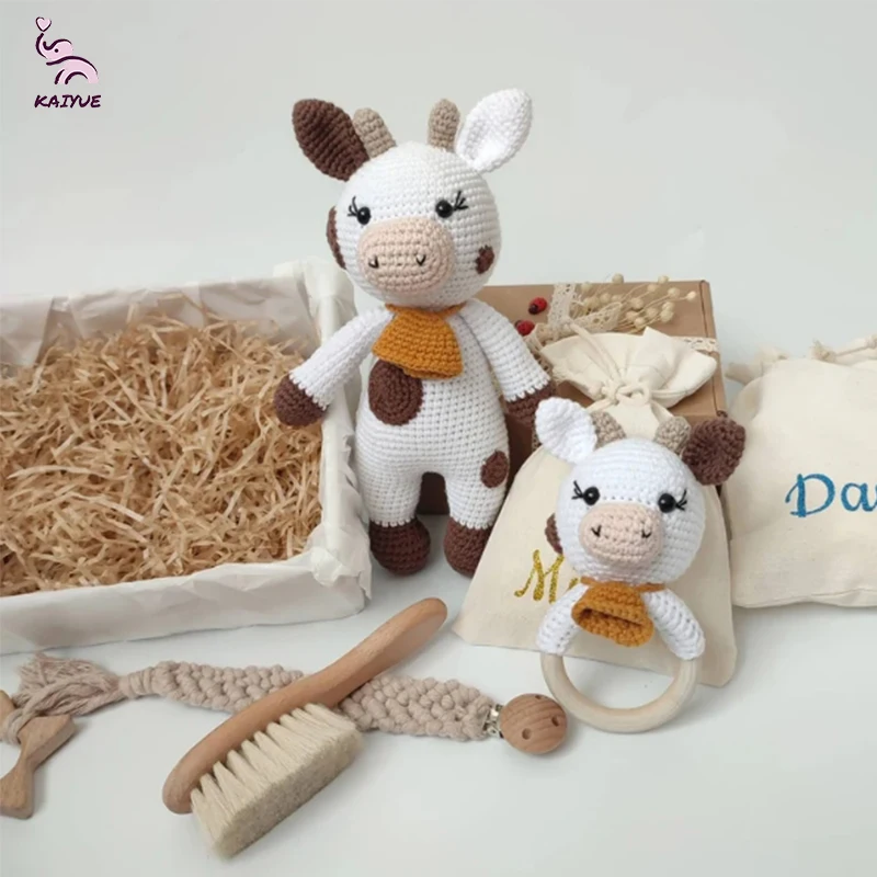 100% Cotton Unisex Amigurumi Pattern Soft Knitting Toy Set PP Cotton Filled Baby Gift Stuffed Animal Toys