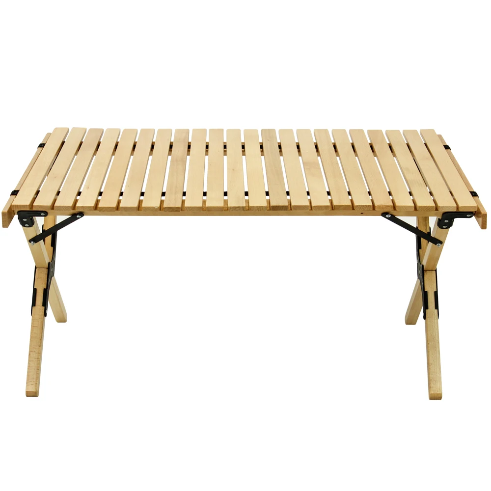 
wood beech picnic camping hiking folding easy caring dining outdoor egg roll table picnic table 