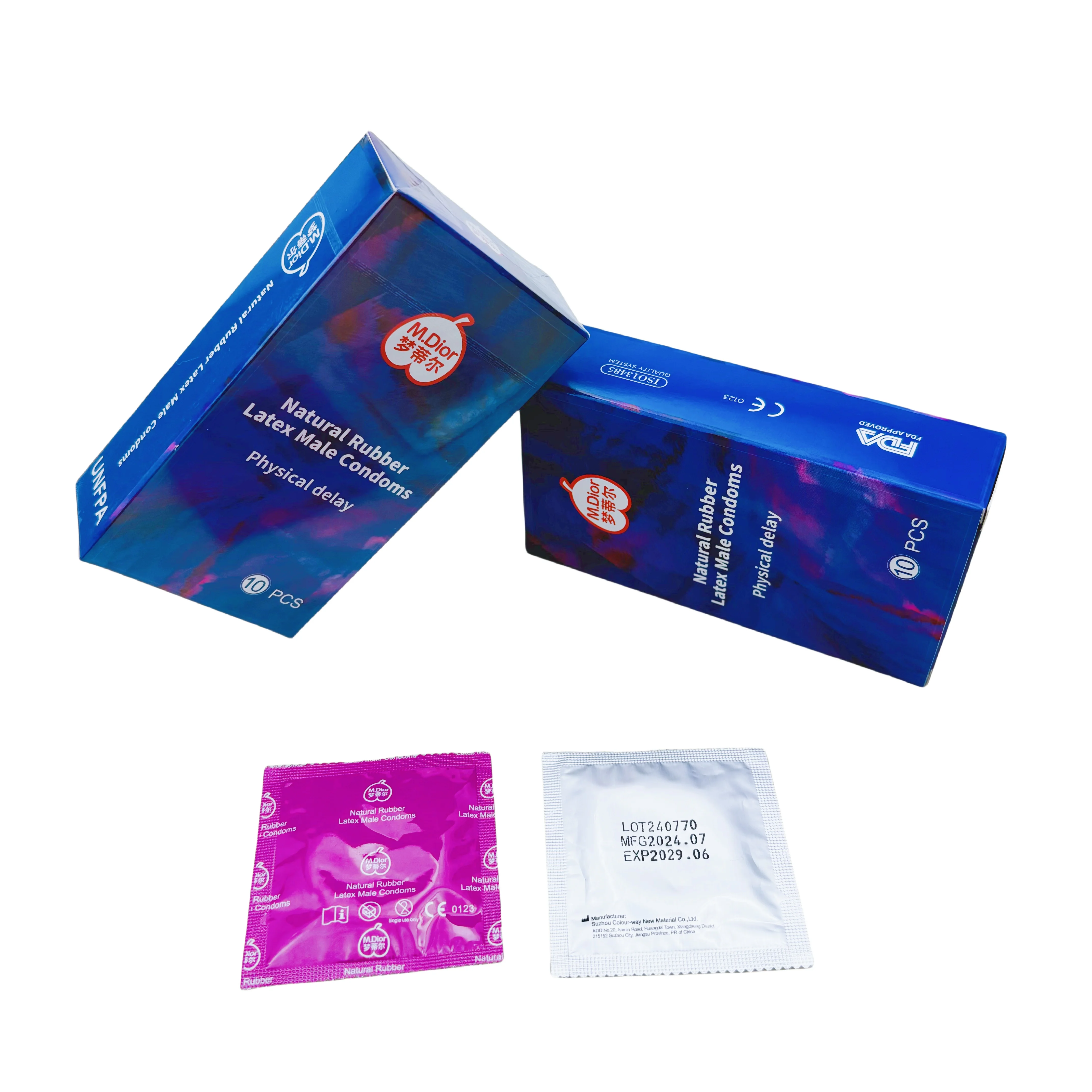 Best Quality Silicone Material Square Scented Delay Long time Male Condoms with Manufacturer OEM available