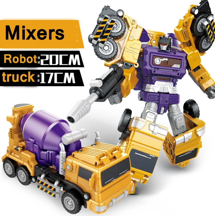 Plastic Diecas Transform Robot Toy Deformable Engineering Car Transformation Educational Gift For Kids