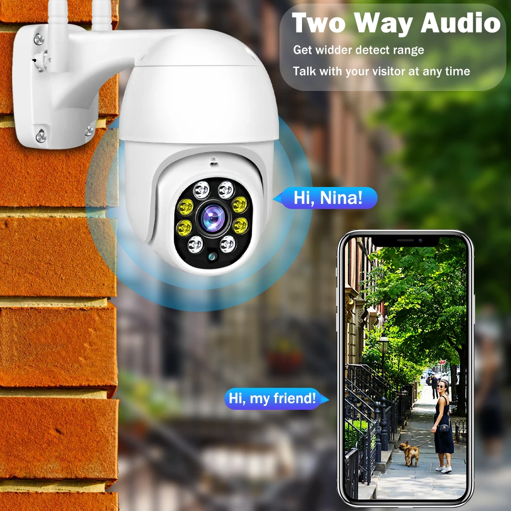 Audube WiFi Camera 1080P HD CCTV Outdoor IP Camera AI Tracking 4X Digital Zoom Surveillance Wired Mini Speed Dome Cameras