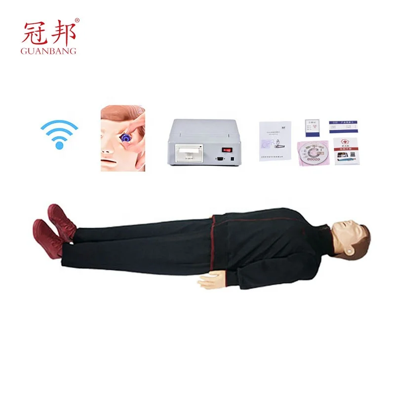 First aid teaching system cpr professionals with touch screen with printer and wireless connections and light reflex function