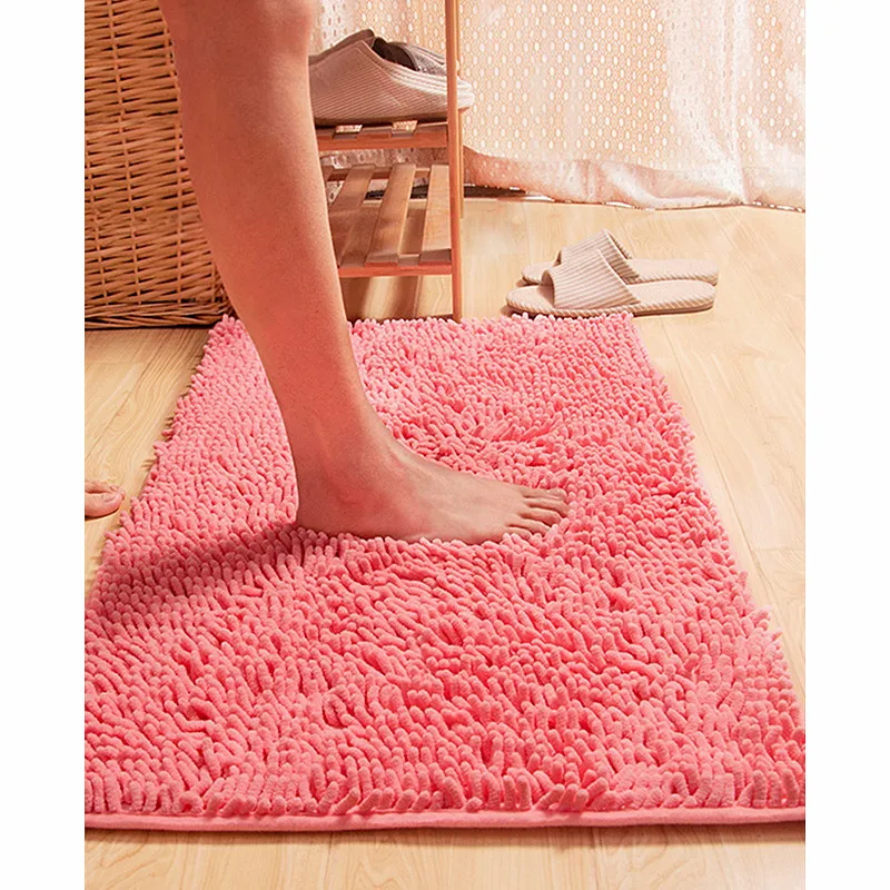 
Top Soft Shaggy Non-slip Microfiber Doormat Bathroom Rugs Bath Mats Shower Rugs 