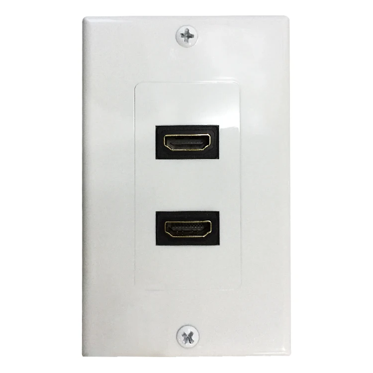 2-Port HDM Wall Face Plate Panel Cover Coupler Outlet Extender 3D 1080P