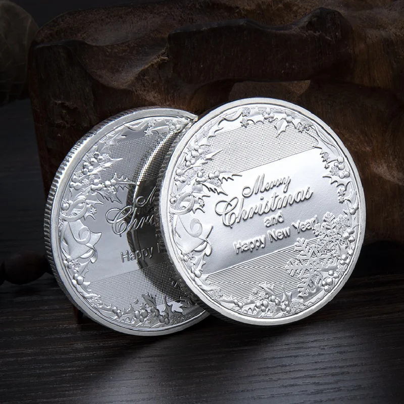 Лучшие продажи продуктов металлическая монета Рождественские ремесла металлические рождественские монеты Санта