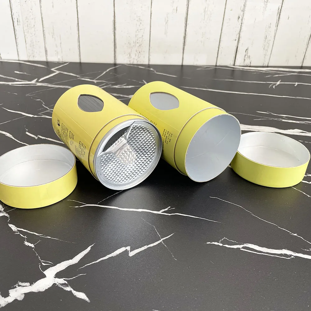 Eco friendly airtight Biodegradable Food Grade Tea coffee bean Cylinder Packaging Custom Kraft Paper Tube
