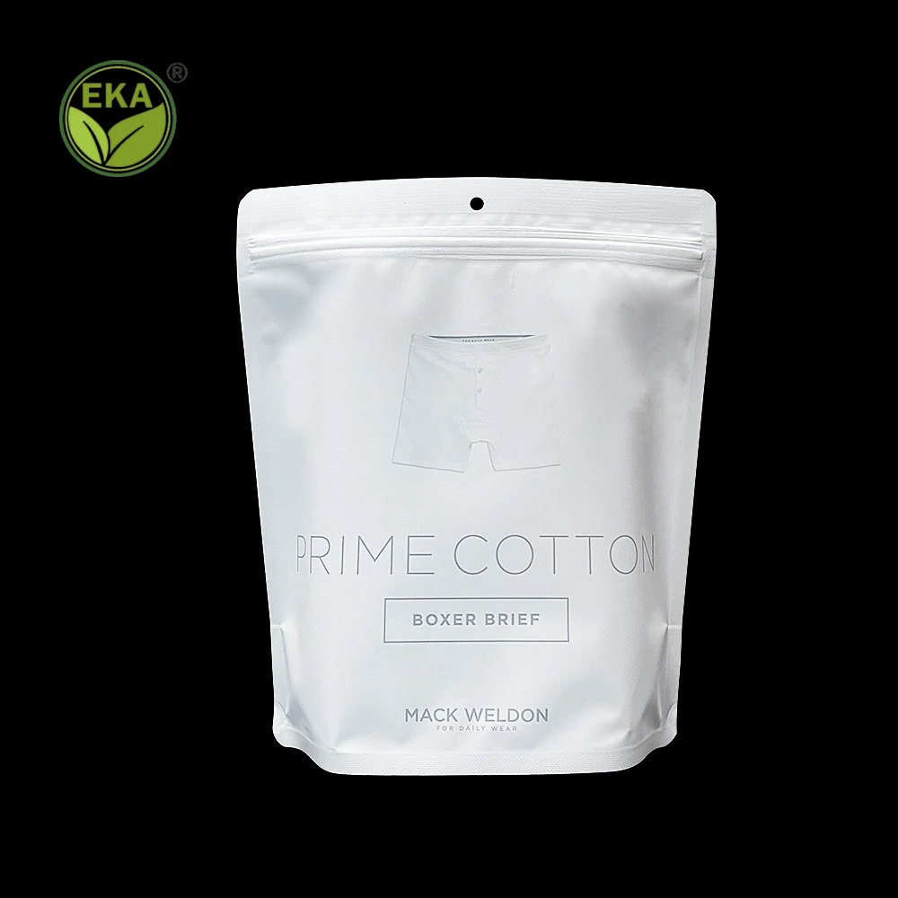 Matte Rib Tank Plastic Zip Packaging Zipper Bag Man Boxer Brief Packaging Poly Frosted Ziplock Bag