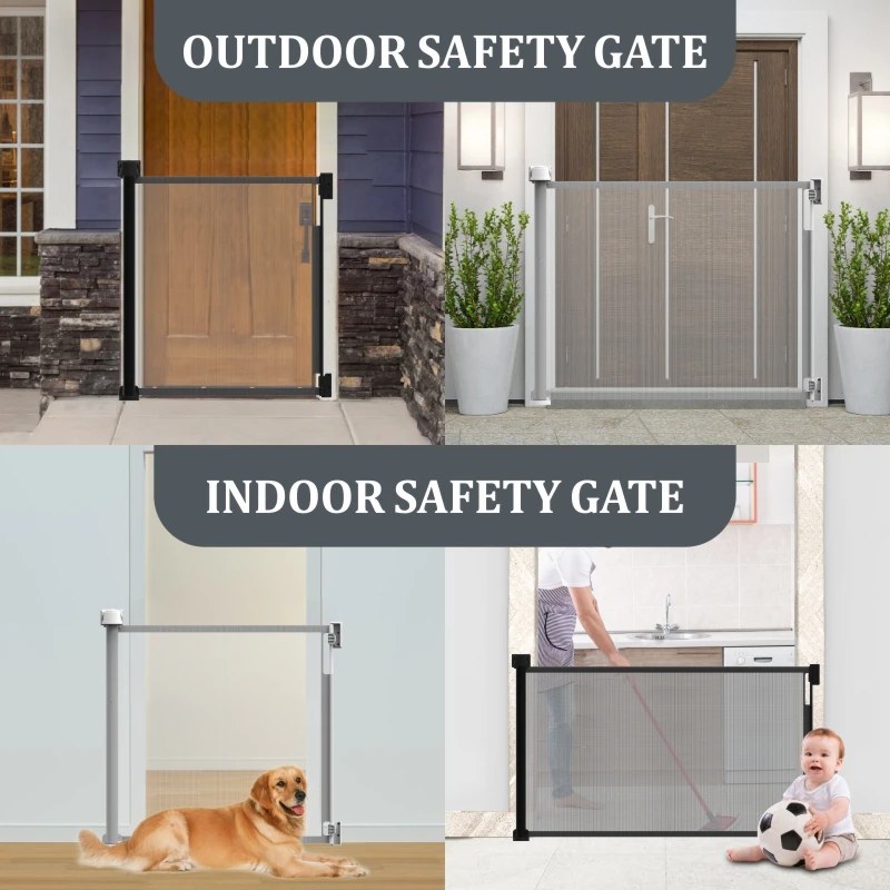Prodigy baby supplier SG015 Foldable PVC  plastic portable indoor outdoor baby security gate play doorway safety fence kids