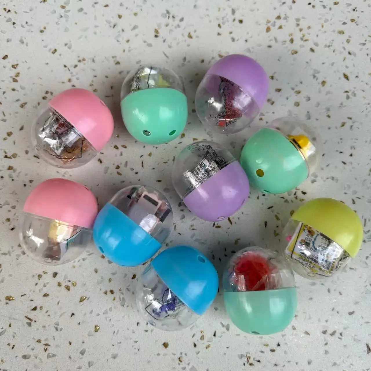 55mm Transparent Twisted Egg Toy Surprise Eggs Gachapon Vending Machine Capsule Toys Round Ball Filled Doll Toys