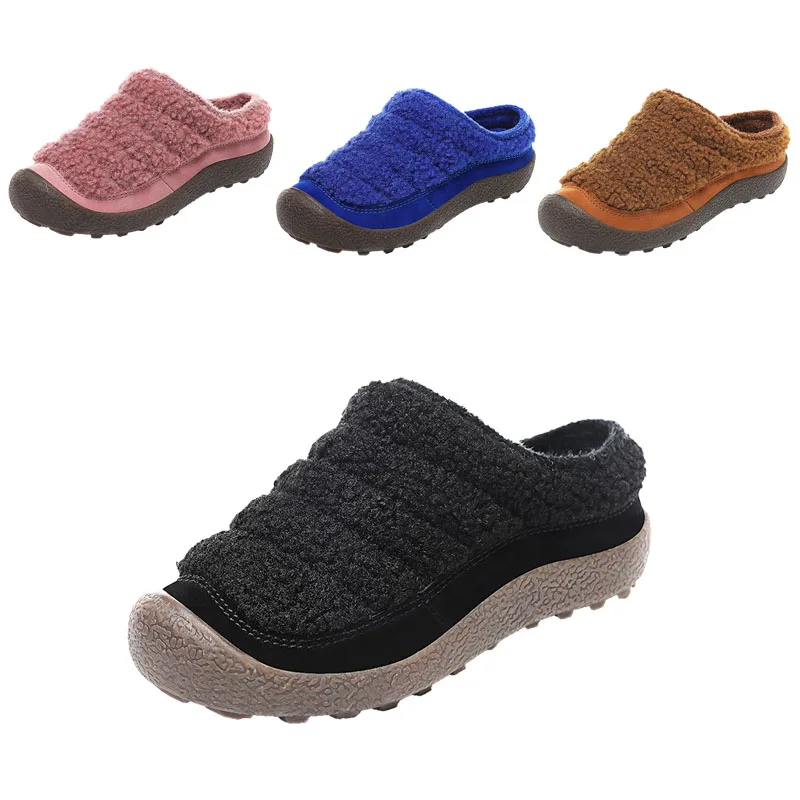 New Kids Fashion Cotton Slippers Indoor Outdoor Comfortable Fur Slippers Bedroom Non-slip Warm Furry Slides for Girls Boys