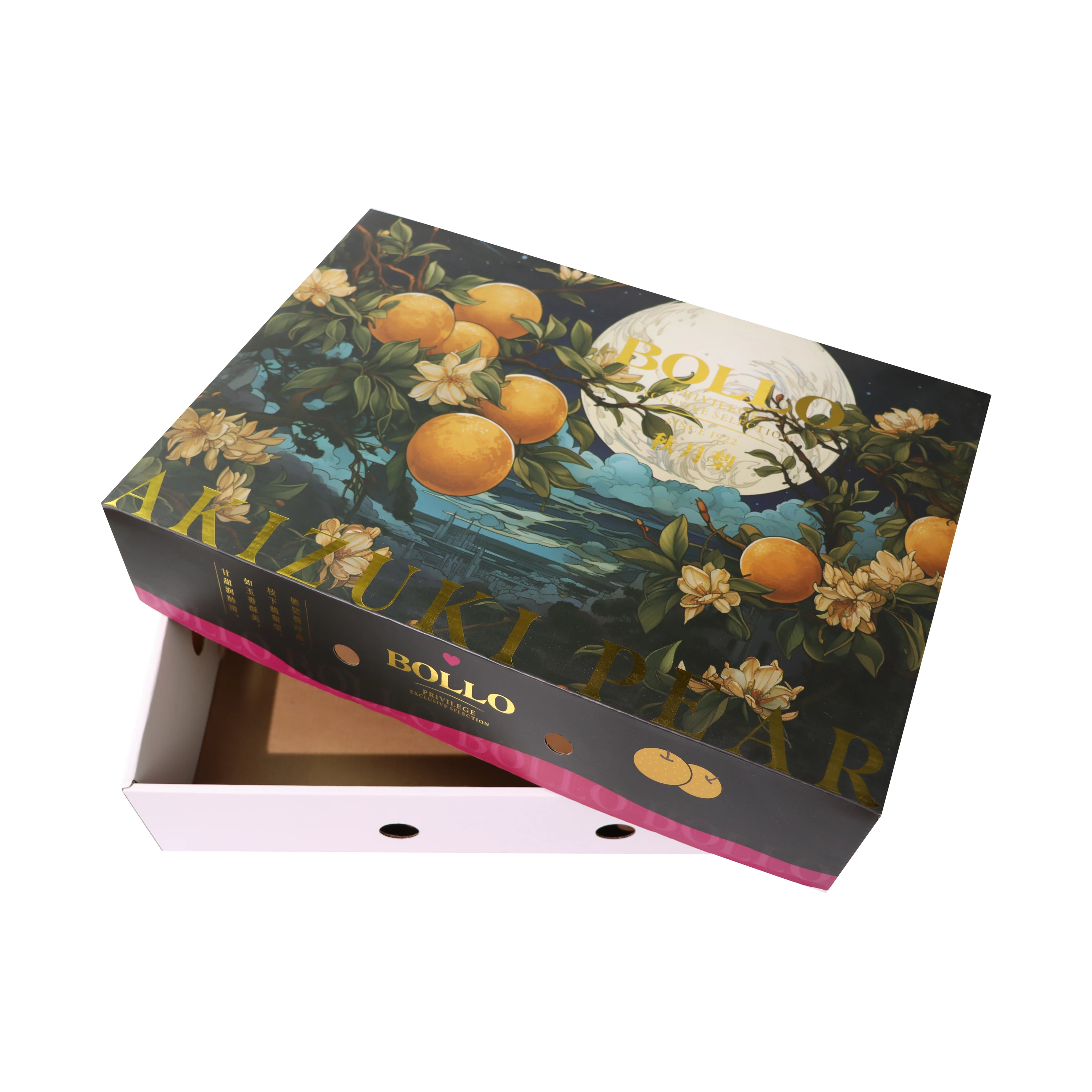Custom Embossed Recyclable Packing Carton Boxes from China for Pineapple Vegetables Fruits Tea Food Packaging