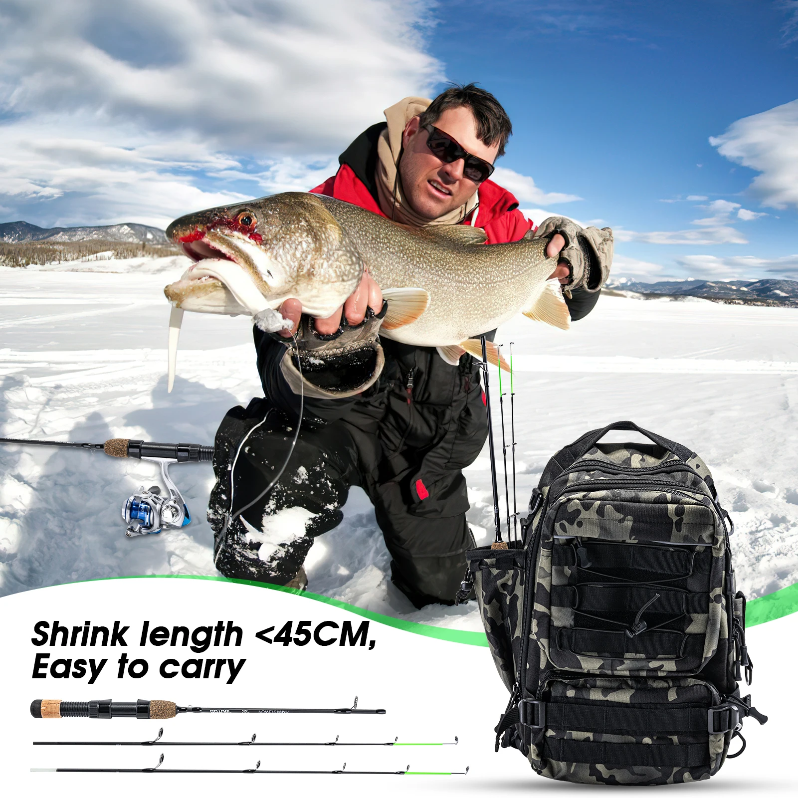 High Quality Blanks Wholesale Ice Fishing Rod Solid Fiberglass Ultra Light Custom Ice Fishing Rod Fiber Glass Outdoor Tools