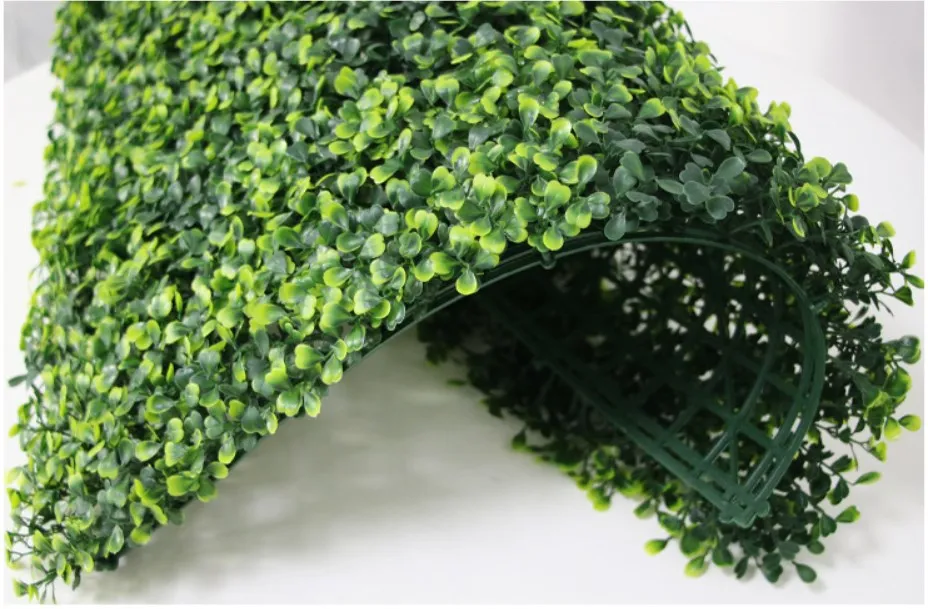 2022 New  Decoration Faux Green Boxwood Panels Fence Hedge Backdrop Artificial Plant Grass Wall