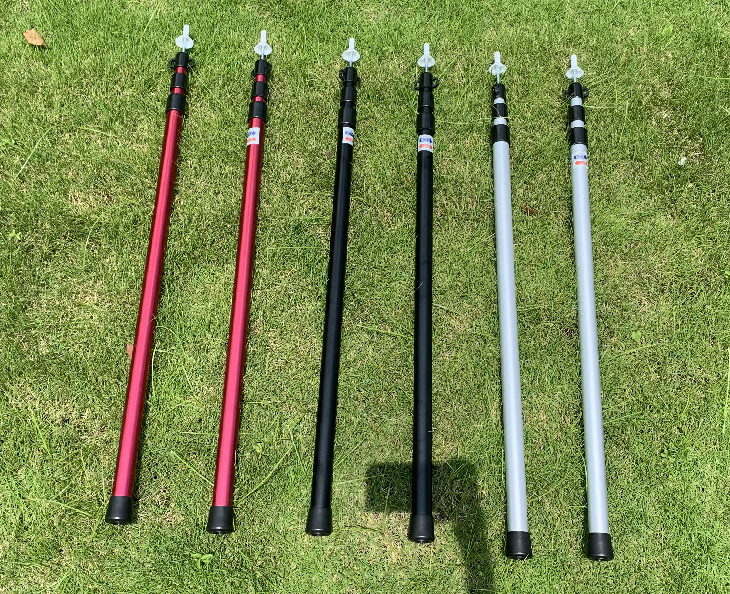 230cm Red And Black Anodizing Color Telescopic Awning Tent Pole With Carry Bag