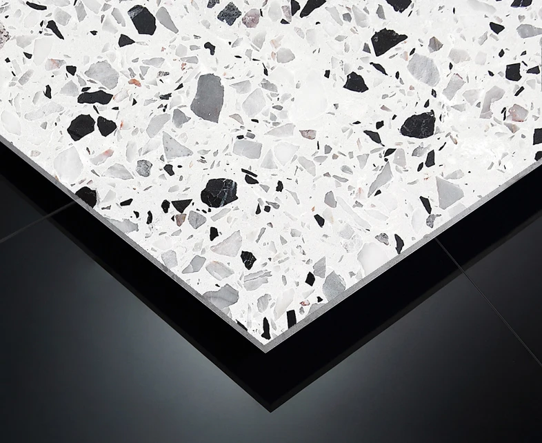 Artificial stone white slabs modern style terrazzo design suitable for bathroom vanities