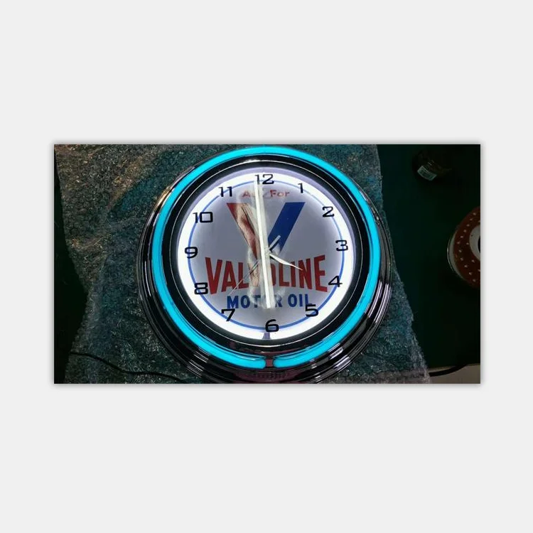 wholesale china factory price 15inch chromed popular design neon wall clock
