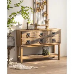2022 Wholesale Farmhouse Antique Multi-Drawer Furniture Natural Wood Home Usage Storage Wooden Cabinet