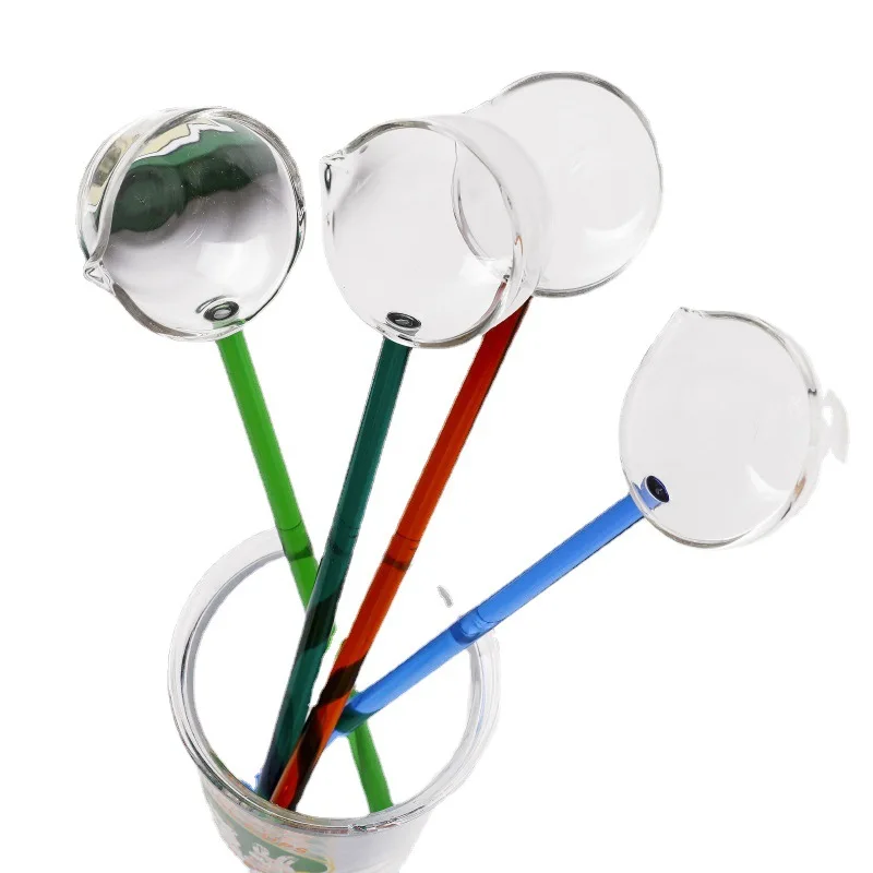 Creative Milk Dessert Glass Color Spoon Pointed Mouth Big Soup Spoon Household Oblique Mouth Boiled Red Wine Glass Spoon