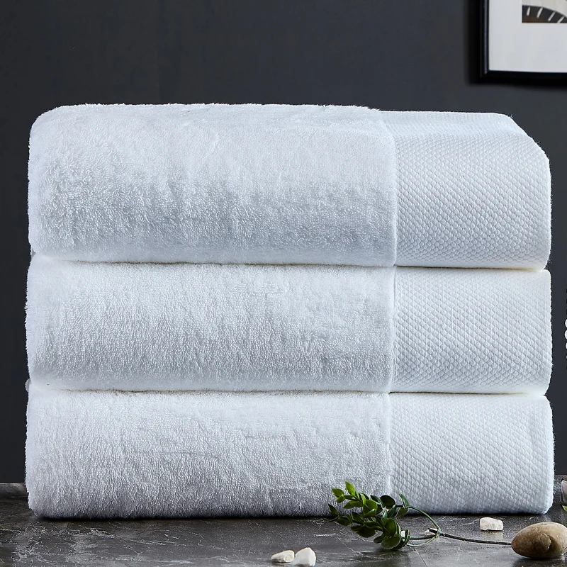 Factory Custom logo luxury hotel 100% cotton thick big bath towels set