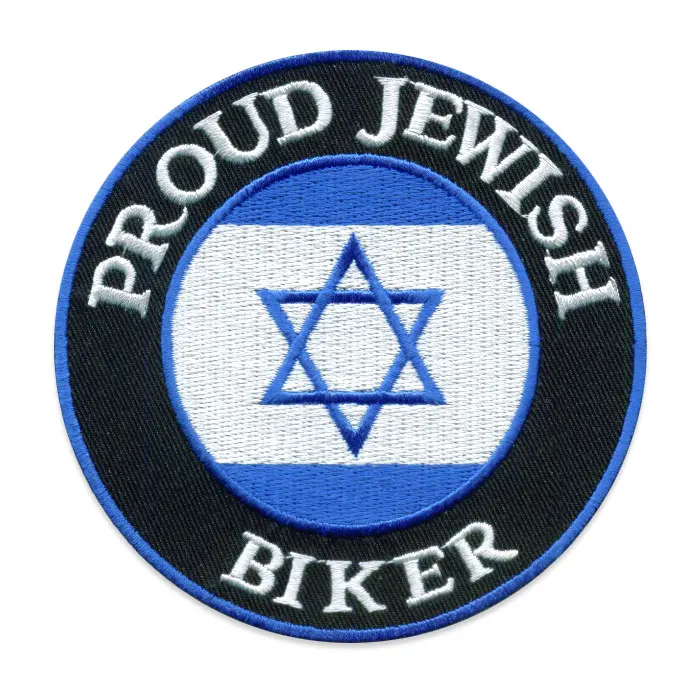 Proud Jewish Biker Embroidered Patches Custom Embroidery Eagle Patches,Motorcycle Patch,Biker Patches Skull Patches