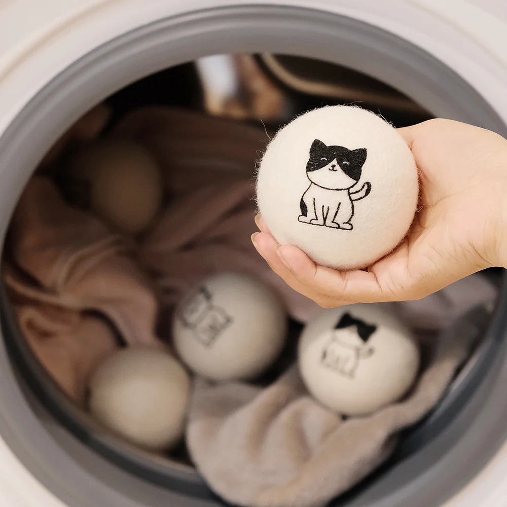 12 Pack XL XXL Wholesale Eco Friendly Reduce Wrinkles and Static Cling Laundry Wool Dryer Balls with Cotton Bag