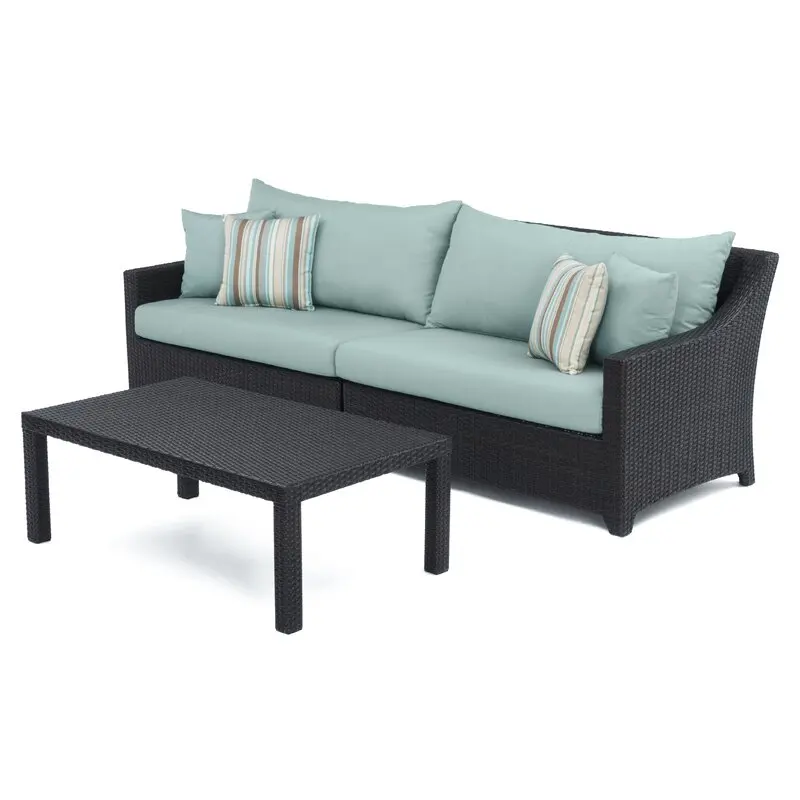 
3 Piece Deep Rattan Seating Group with Cushions, outdoor wicker rattan furniture garden sofa chair set with cushion. 