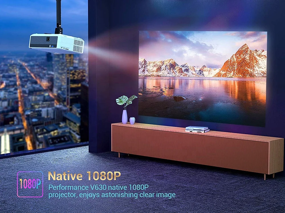 [Amazon Hot Sale] Salange M19 LCD Projector 4K Support Native 1080P 6000 Lumens Portable Projector Home Movie proyector