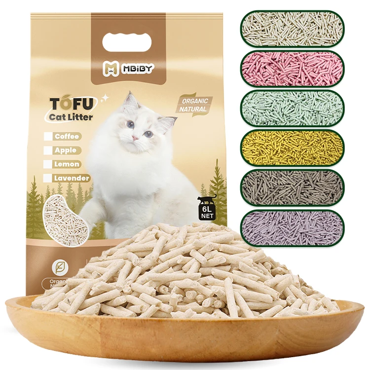 2024 New Trend OEM&ODM Factory Wholesale Clumping Clay Premium Cat Litter Tofu Cat Litter Dust Free Melt Water 6L Customization