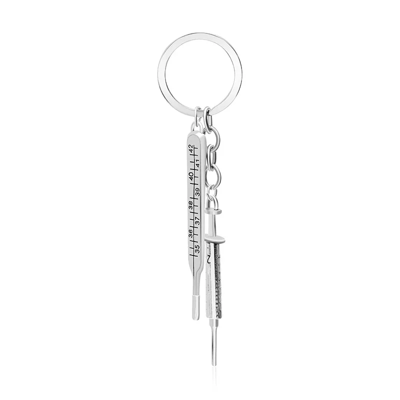Creative medical syringe thermometer key chain pendant car key pendant manufacturers wholesale