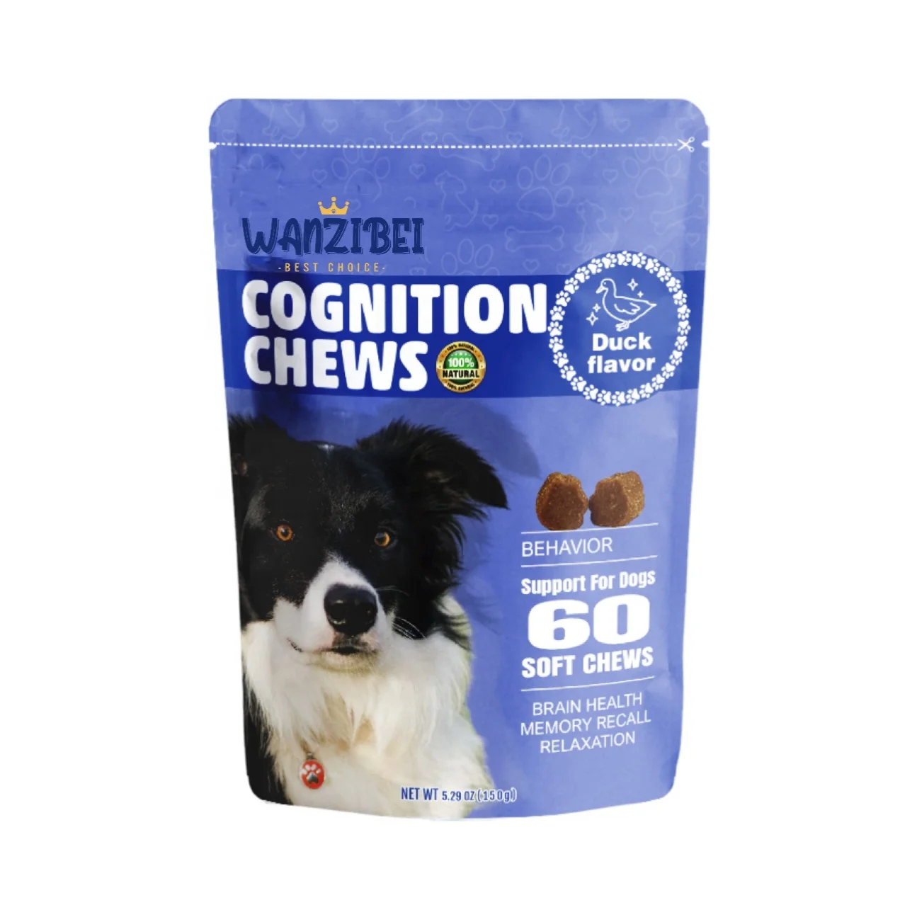 Wholesale Pet Food Cognition Soft Chews for Dogs with DHA & Alpha GPC Senior Dog Brain Health & Nervous System Support