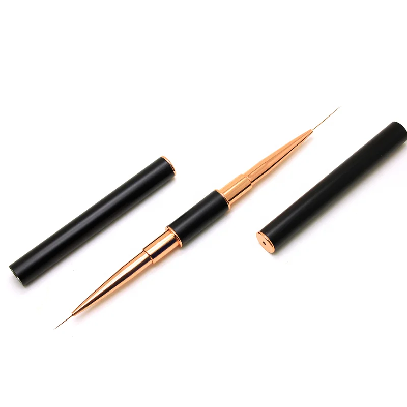 Professional Nail Painting Drawing Line with Metal Handle Double-tip Pen Nails Art Nail Brush
