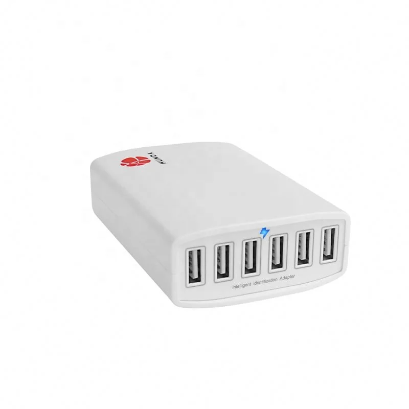HUNDA 6 Port USB Charger 5V 12A 60W CE FCC CB ROHS Certificates Cable USB Desktop Charger