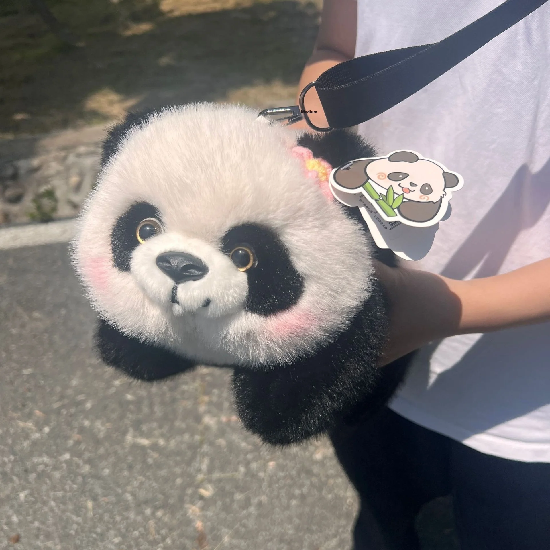 New Arrival Unisex Cotton Plush Backpack Cute Fat Panda Toy Standing Design Crossbody Bag custom plush toy