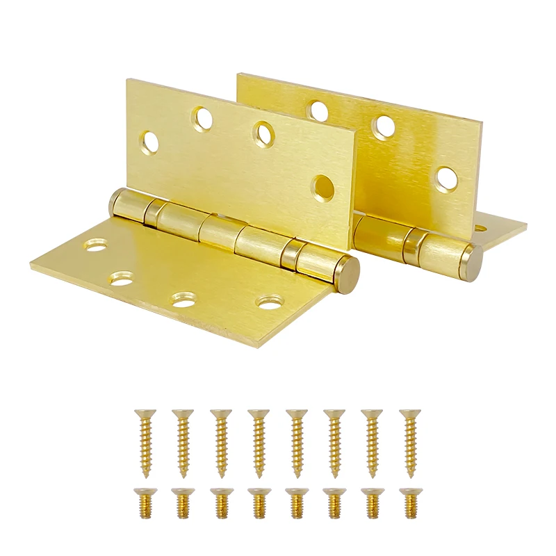 Antique Door Hinges Bronze/Gold Kitchen Cabinet Hinges Furniture Accessories 4 Holes Jewelry Boxes Gold Door Hinges