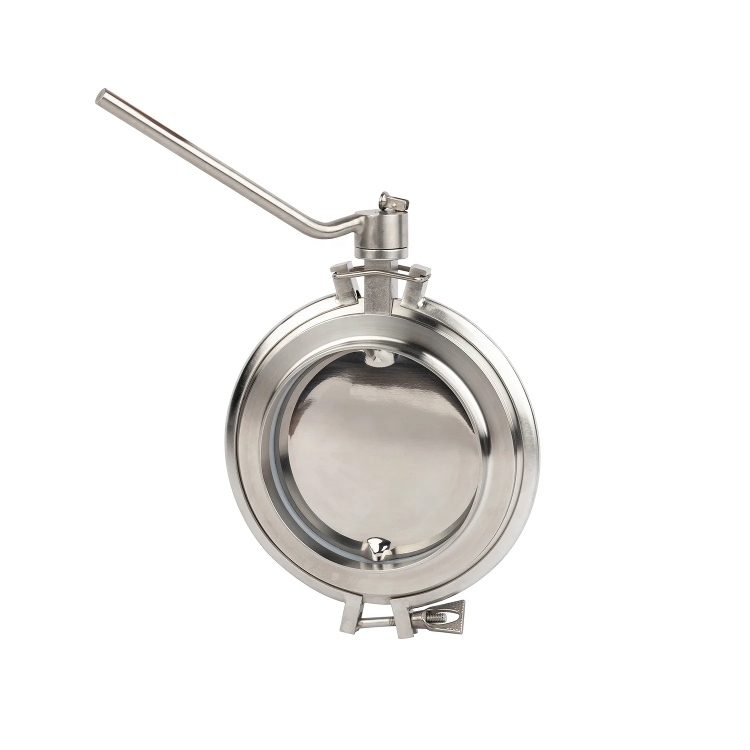 Sanitary stainless steel 316L compact butterfly valve butt weld ends