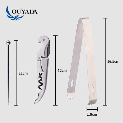 
Factory Direct 700ml brushed stainless steel cocktail shaker set cocktail set wood 