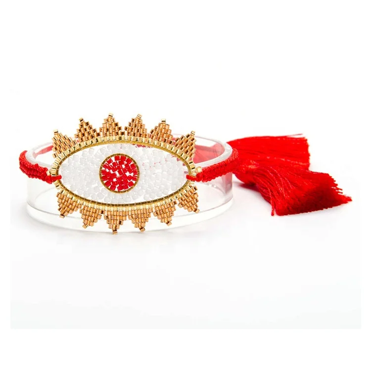 MI-S180026 Moyamiya New Design Boho Chic Evil Eyes Bangles Beaded Bracelets Bohemian Costume Jewelry Set