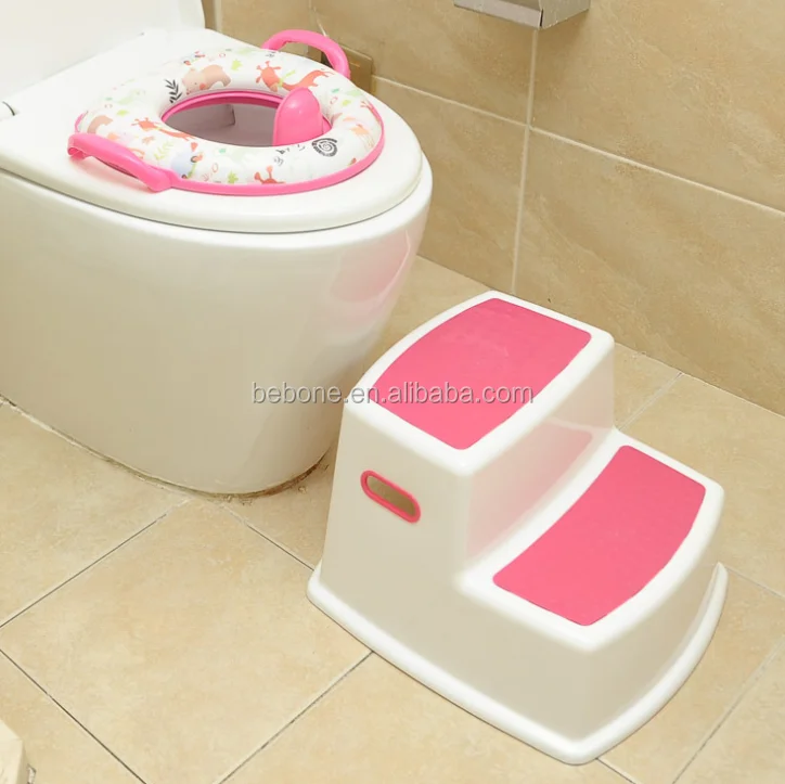 New design Portable Anti-slip Training 2 Step Plastic Stool for Kids