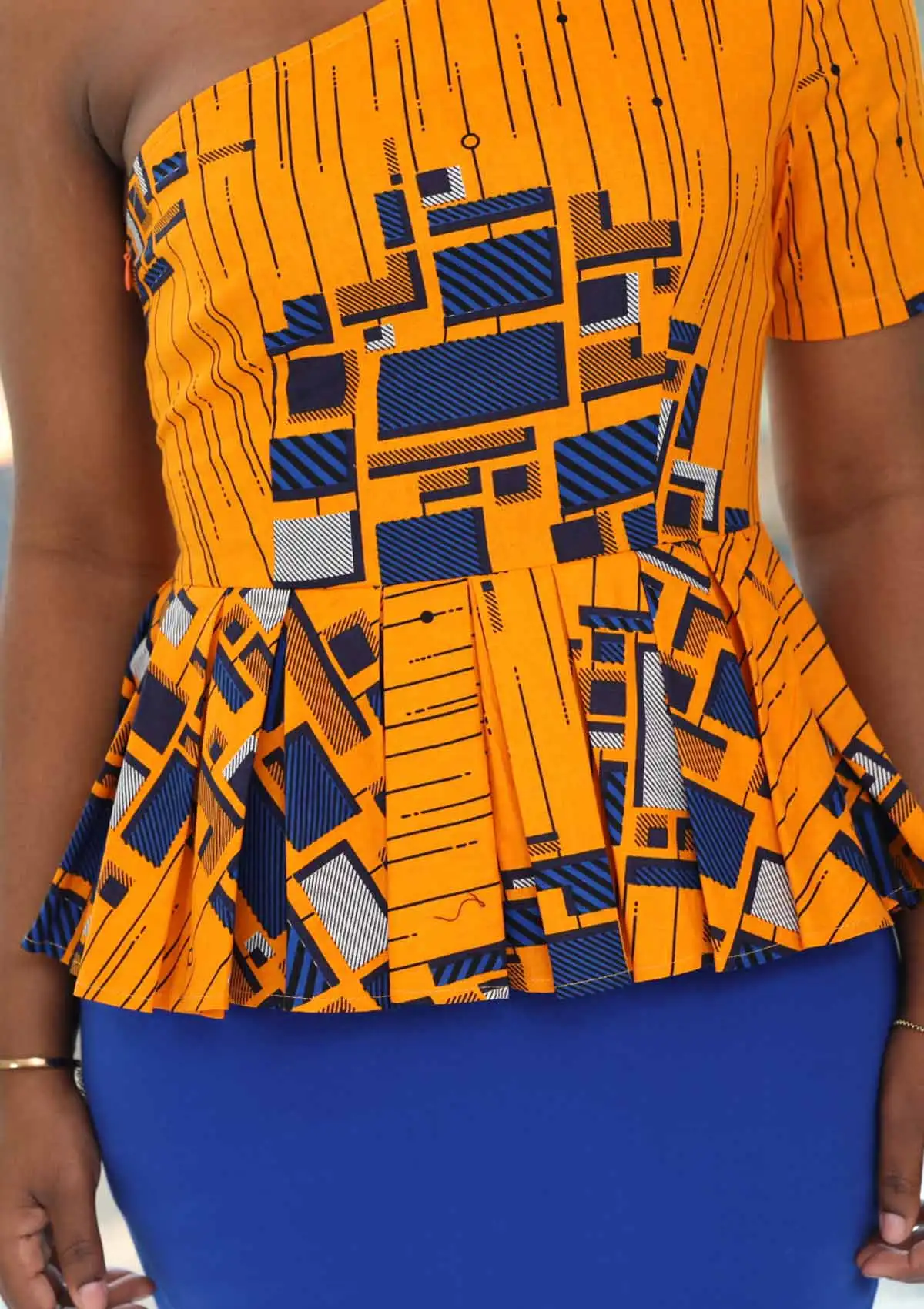 women one shoulder fitted dress ankara design slope shoulder tight dress