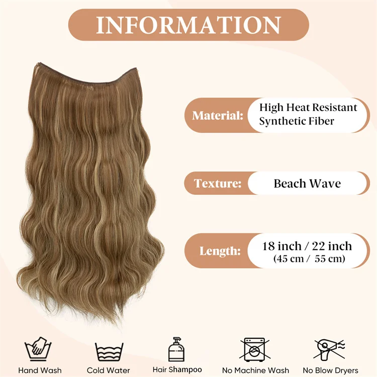 18inch 22 inch Synthetic Wavy Clip in Hair Extension Clips Hair Extension Heat Resistant Fiber 4 Clips one Piece 12 Colors