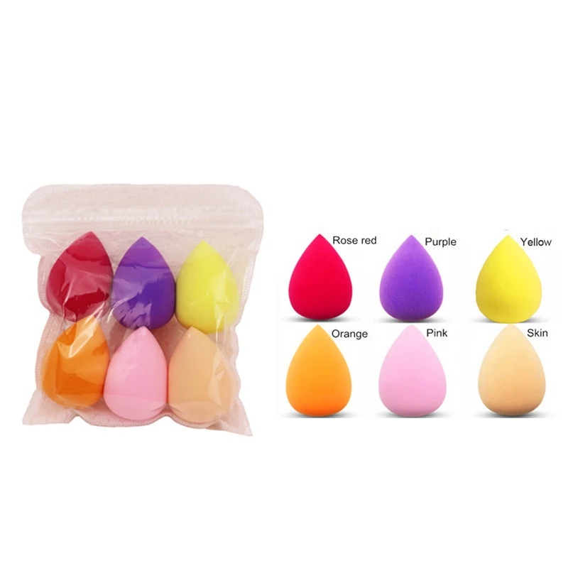 New 8 Years Factory Professional 2023 New Packaging 6 Piece -pack Peach Shape Sponge Private Label Makeup Sponge Set