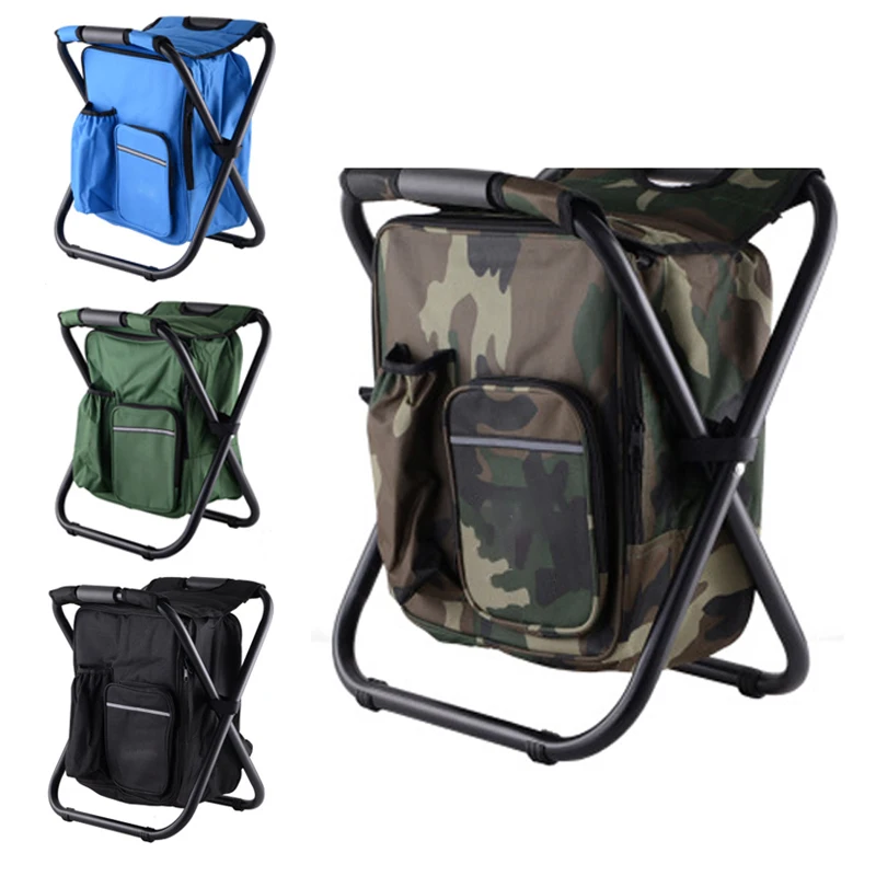 Outdoor footrest folding seat camping fishing telescopic bag footrest insulation cooler bag chair