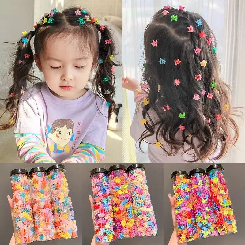 New Women Girls Holiday Accessories Small Hairpins Candy Color Summer Flowers Grabs Hair Claw Clips Barrettes