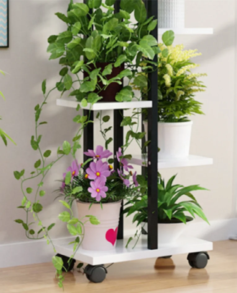 YQ JENMW Flower wall stand living room floor movable wedding flowers stand multi-layer iron flower stand