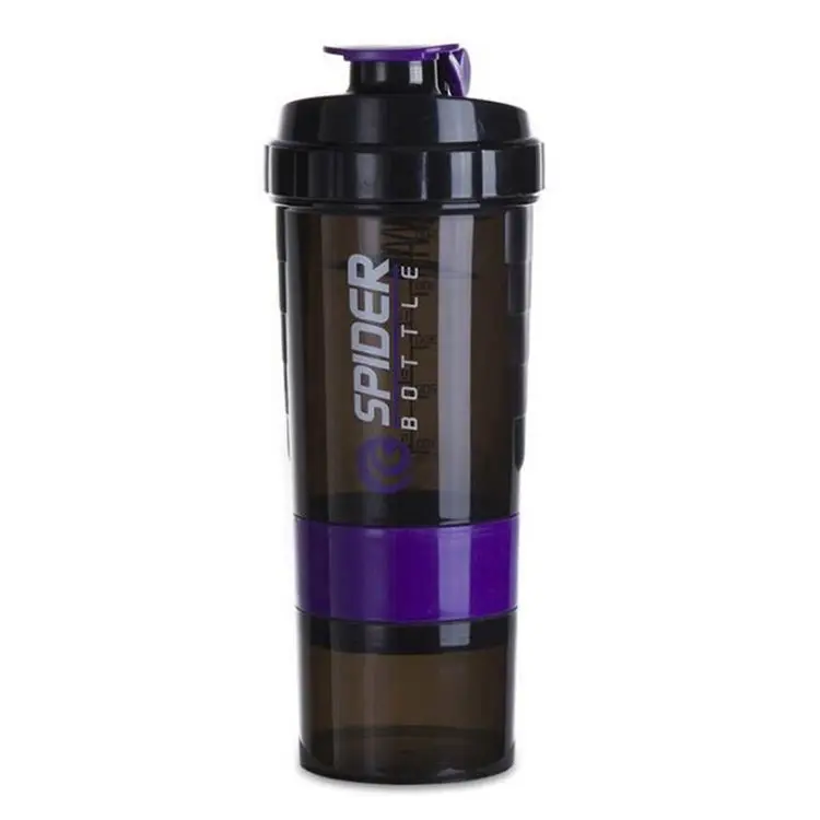 bpa free Protein Shaker Bottle Shakers Cup with pill box spider shaker bottle with storage with compartment