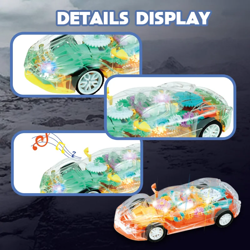 Transparency Remote Control l Four Clear Benzene Tooth Car Child  Four-wheel Auto Motor  Toys