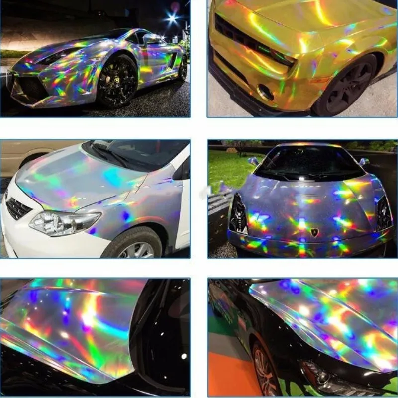 1.52*18m Holographic Rainbow Film Foil for Car Wrap Vinyl ADVERTISEMENT STICKER