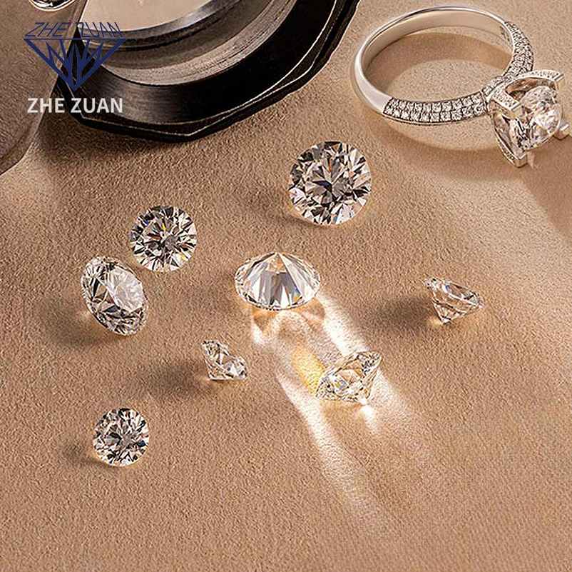 Custom 1 Carat Engagement Diamond Ring 18K Gold with Laboratory Grown round Brilliant Cut Artificial Diamond Brilliant Cut